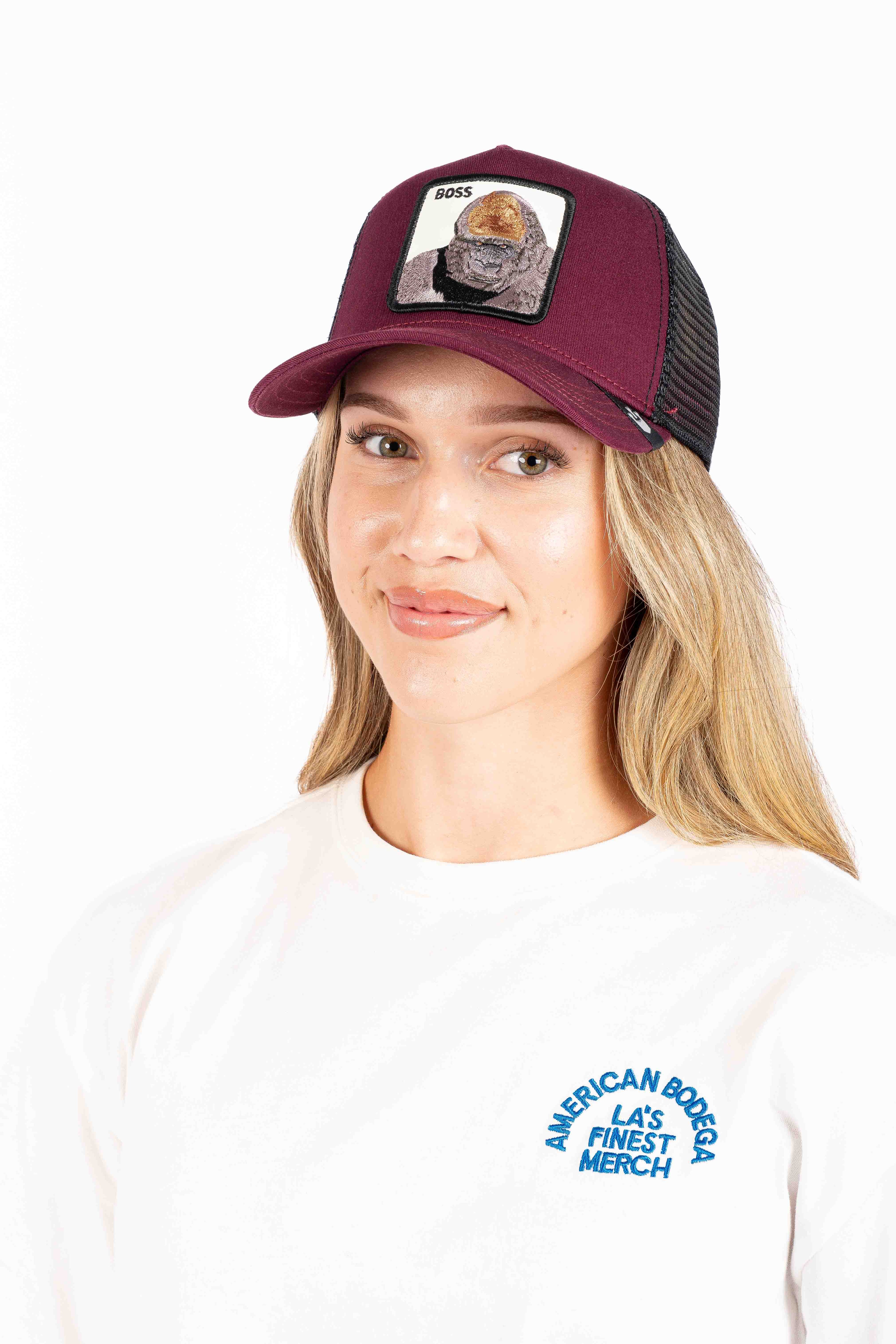 THE BOSS GORILLA - TRUCKER HAT - WINE - Womens