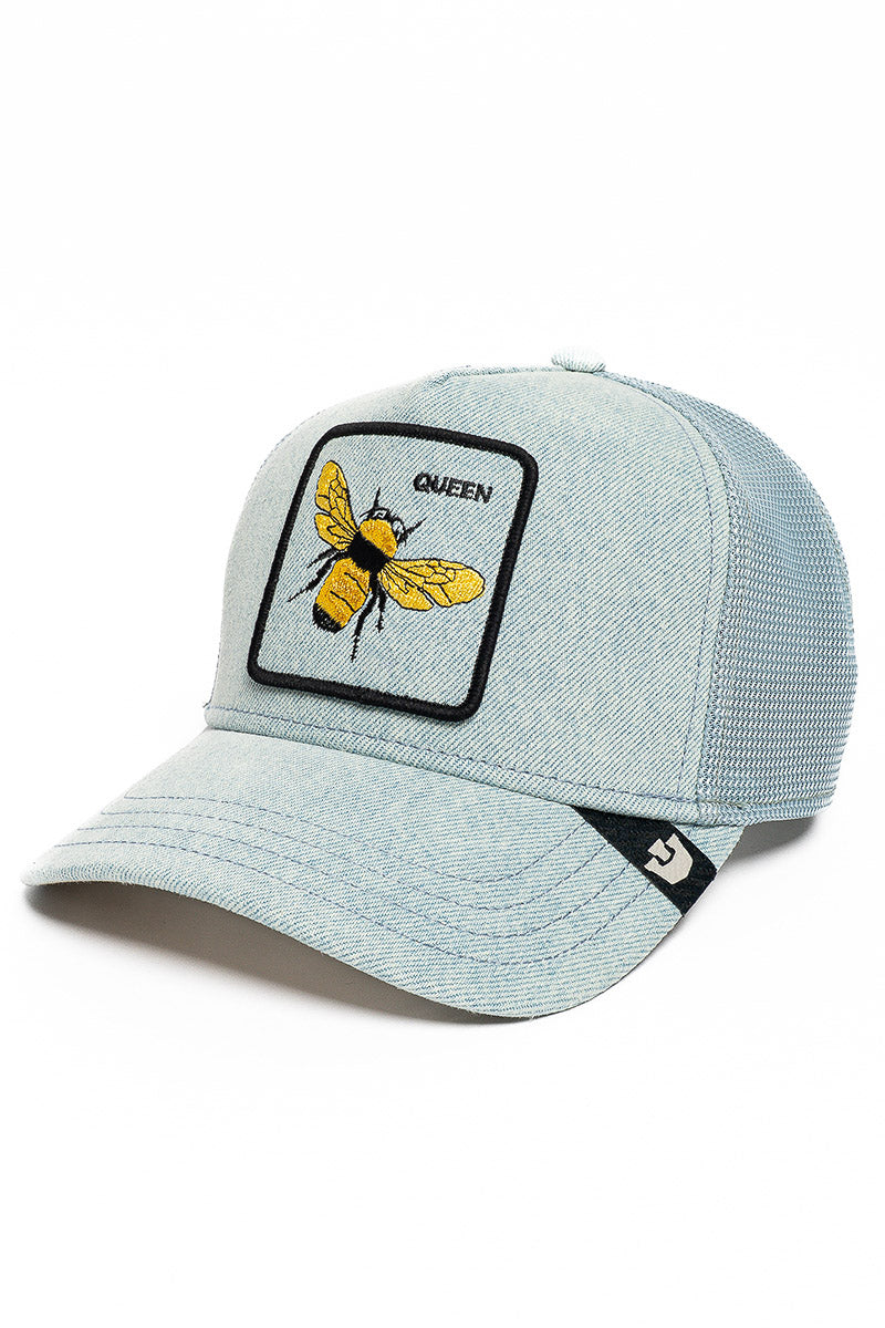 Queen Bee Denim Trucker Cap
