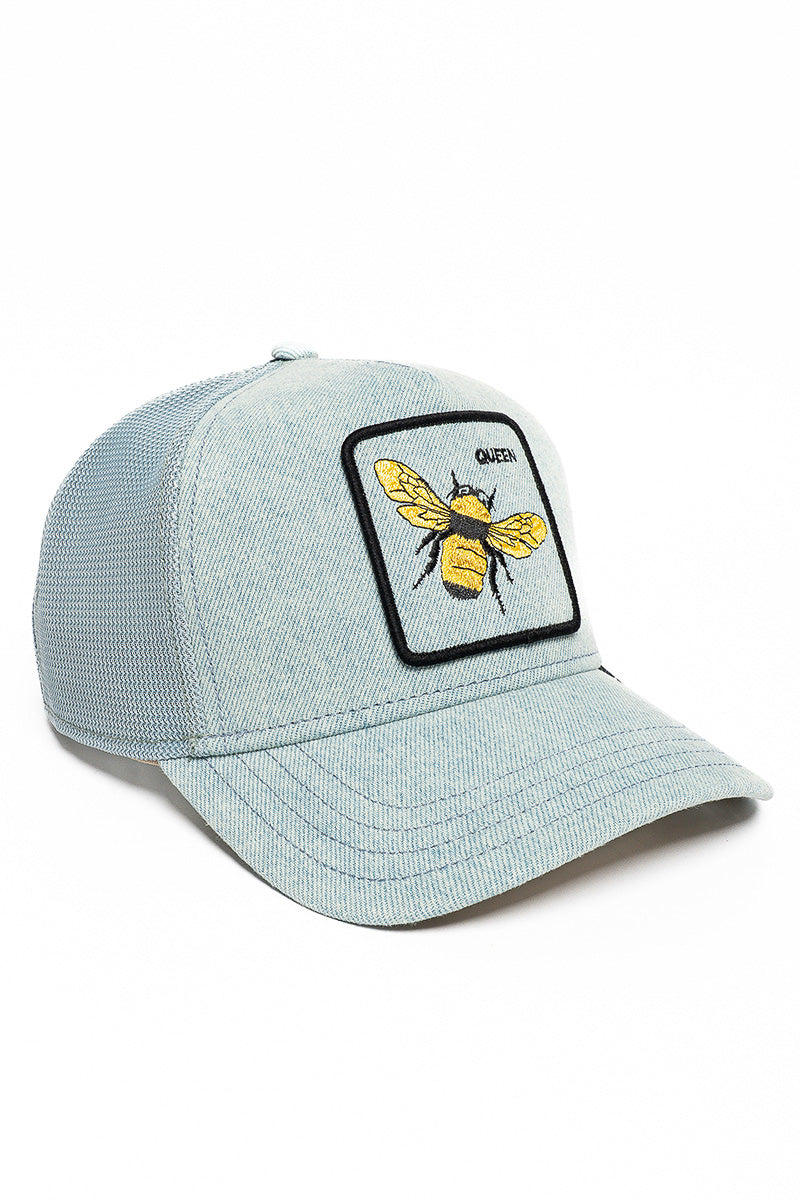 Queen Bee Denim Trucker Cap