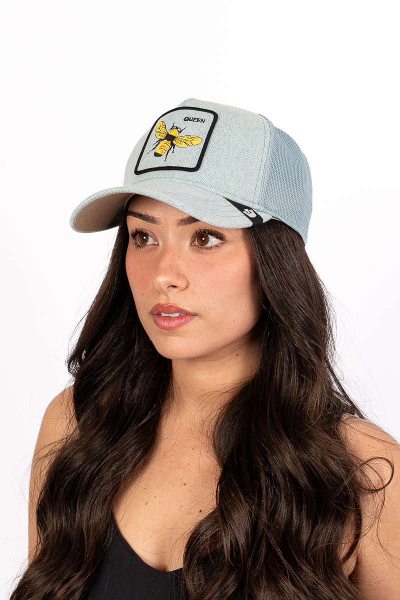Queen Bee Denim Trucker Cap