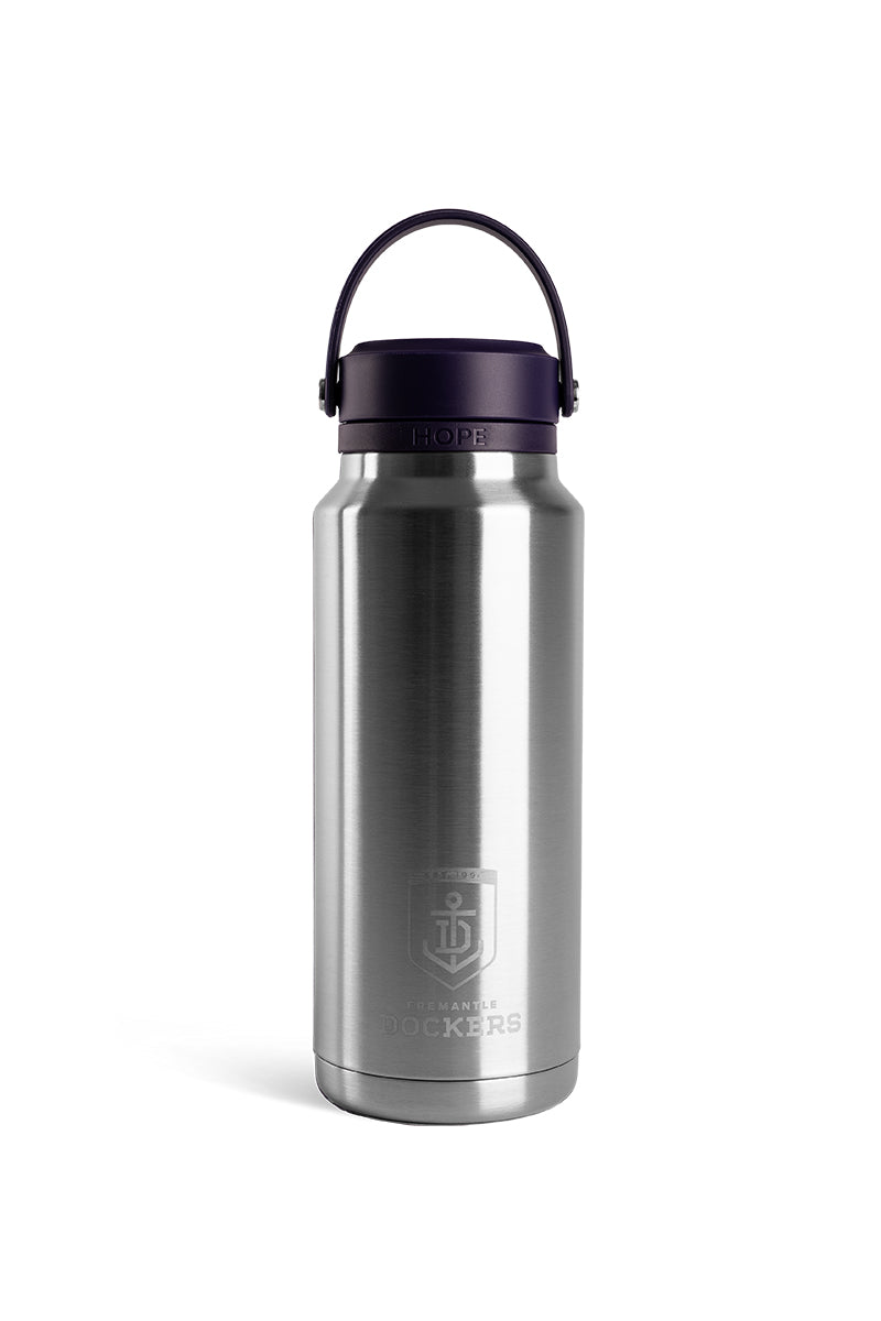 Fremantle Dockers Insulated Silver 1L Water Bottle