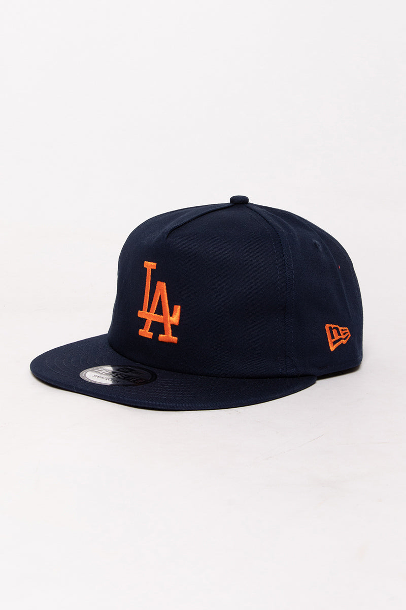 LA Dodgers Navy Golfer Leather Strapback