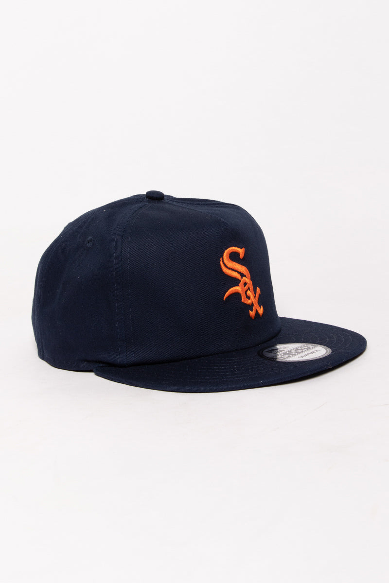 Chicago White Sox Navy Golfer Leather Strapback