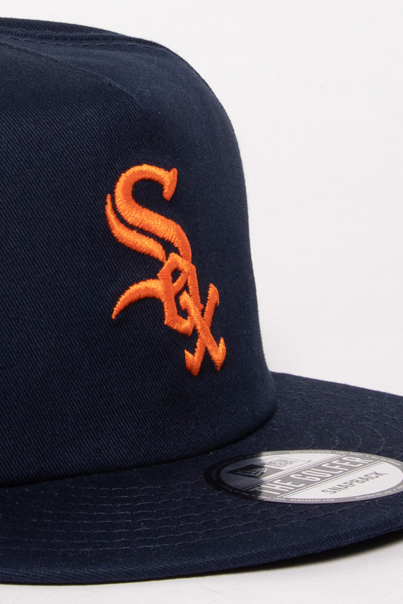 Chicago White Sox Navy Golfer Leather Strapback