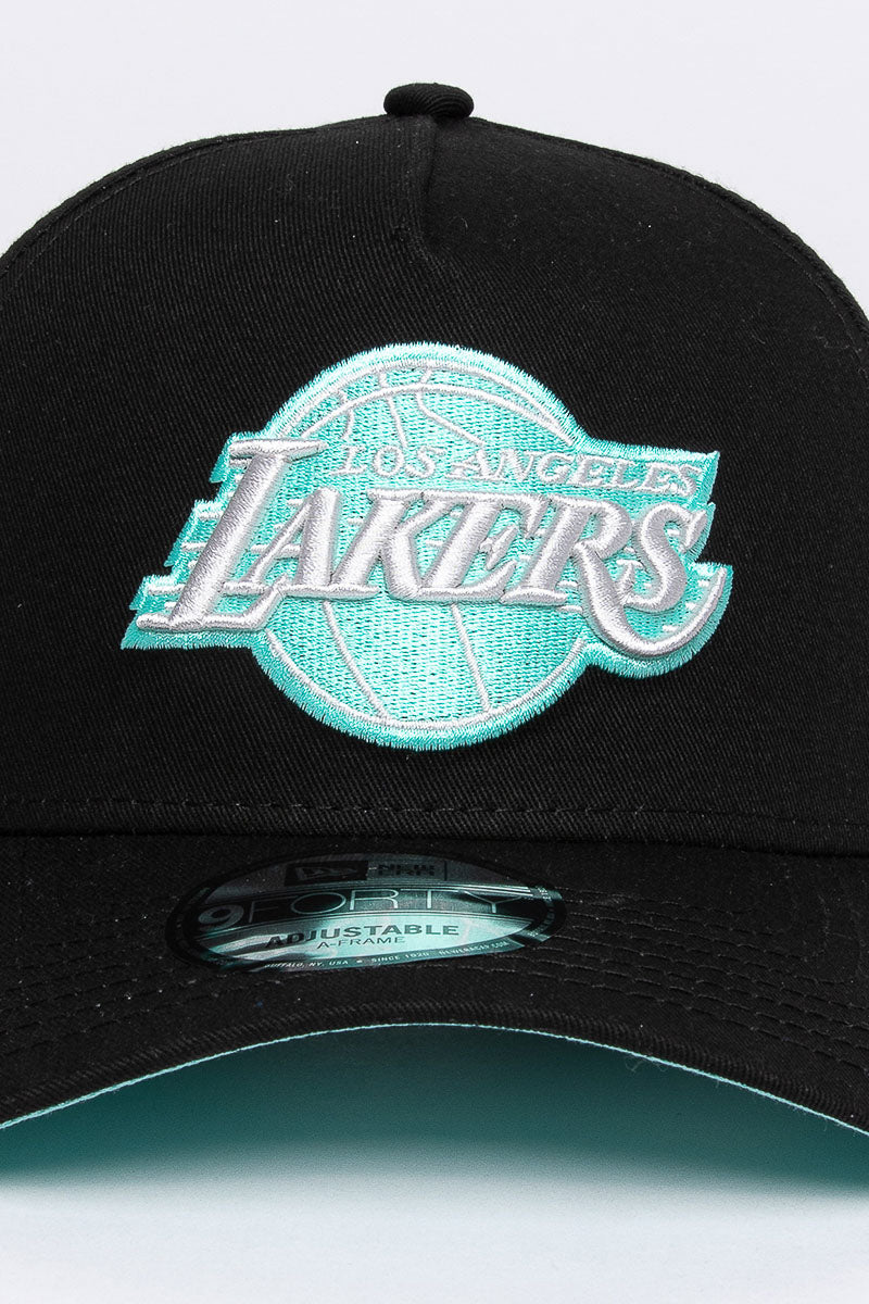 LA Lakers Aqua Void 9Forty A-Frame Snapback - Mens