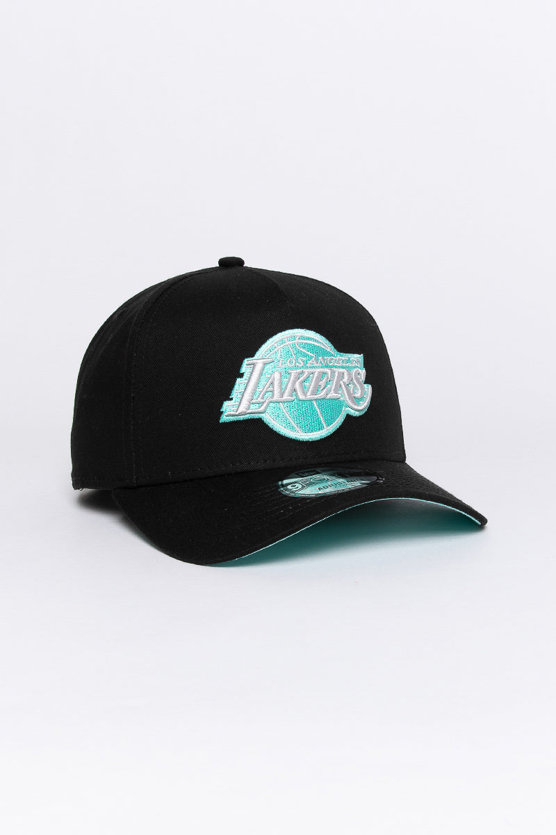LA Lakers Aqua Void 9Forty A-Frame Snapback - Mens