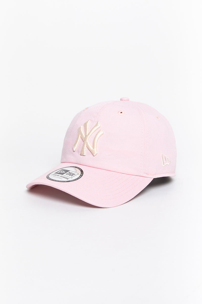 NY Yankees Pink Gothic Script Casual Classic Cap