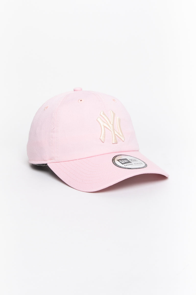 NY Yankees Pink Gothic Script Casual Classic Cap