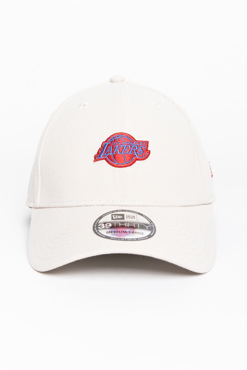 LA Lakers Stone Mini Logo 39Thirty Stretch Fit Cap