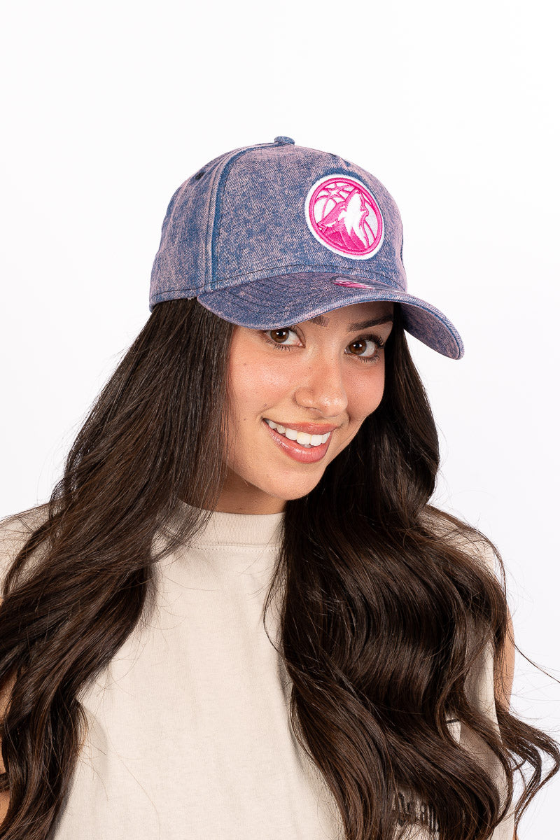 9Forty Mineostta Timberwolves Pink Denim Cap