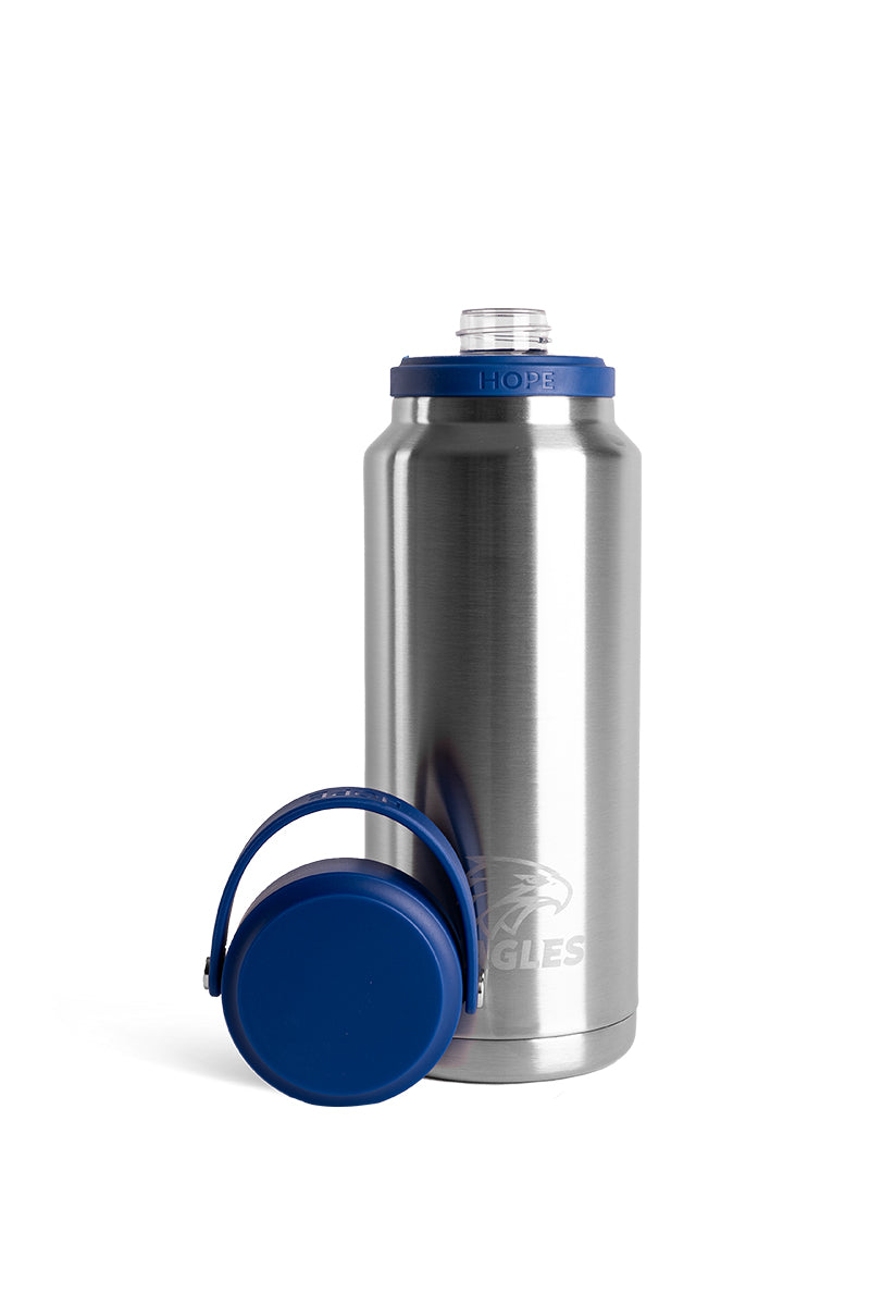 West Coast Eagles Silver Insulated 1L Water Bottle