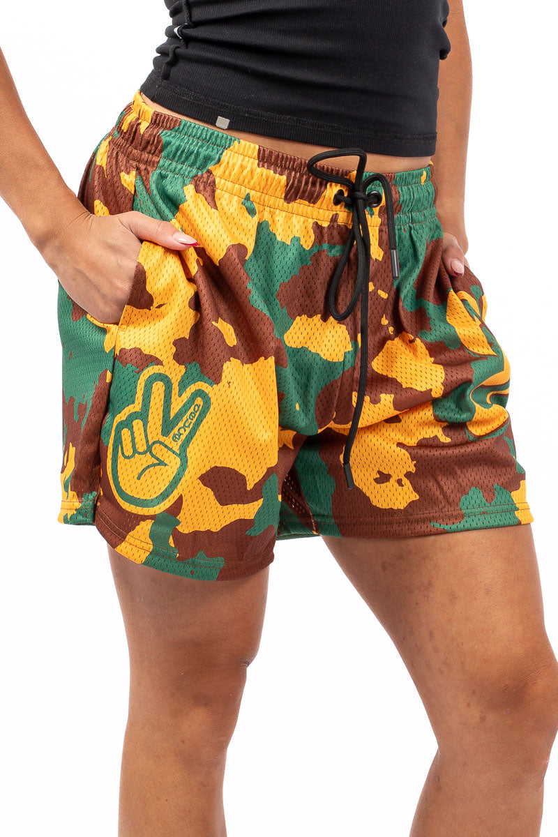 Vintage Camo Mesh Shorts - Womens