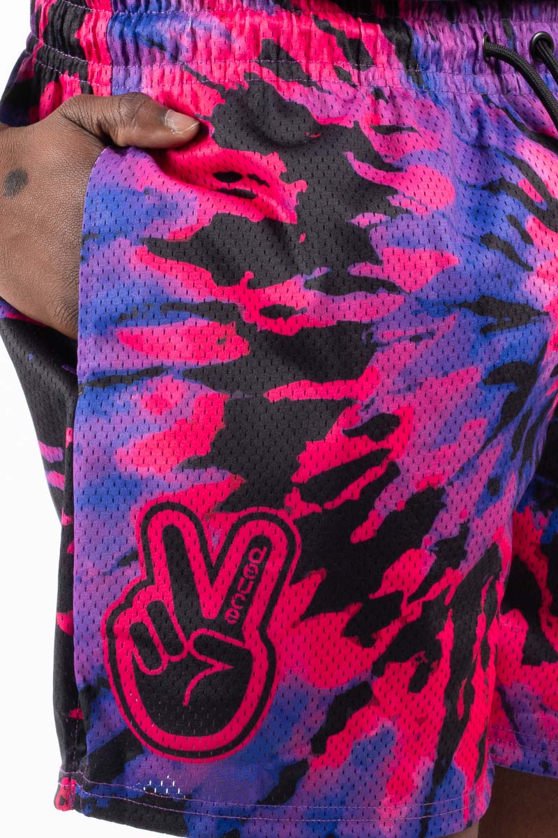 Miami Vice Tie Dye Mesh Shorts - Mens