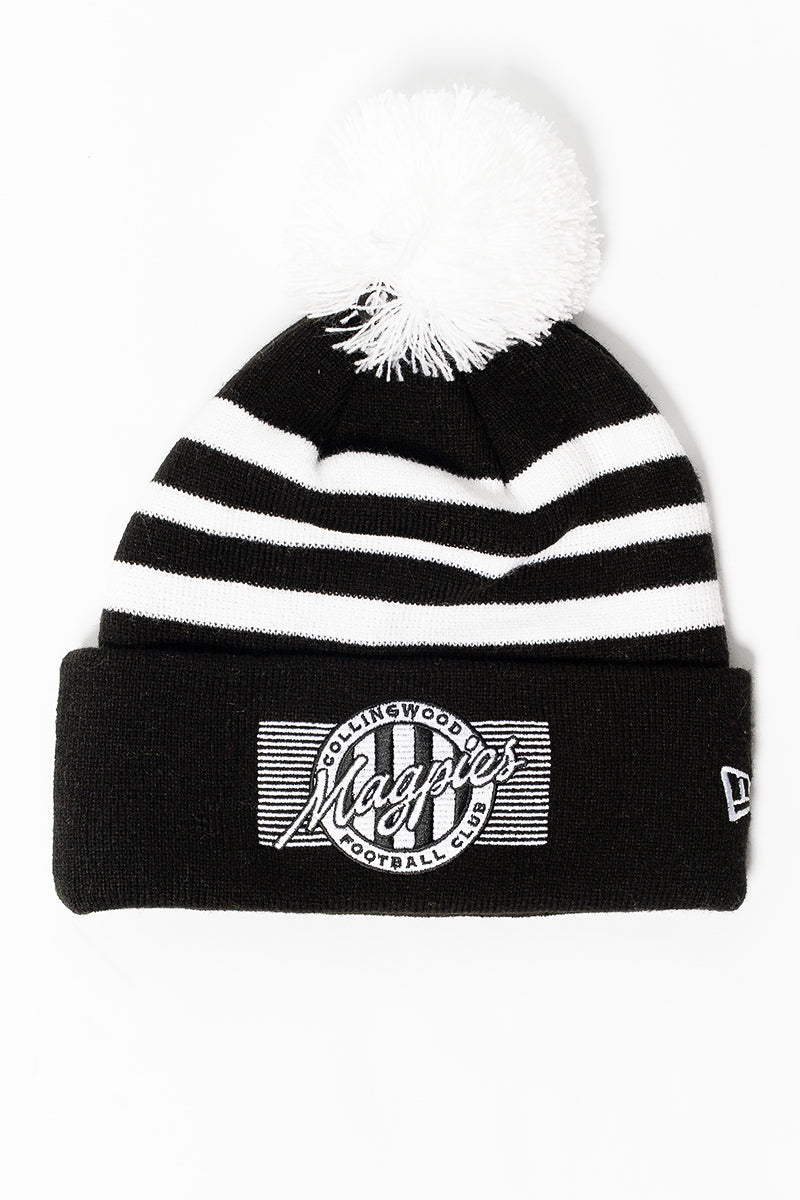 Collingwood Magpies Knitted Badge Beanie