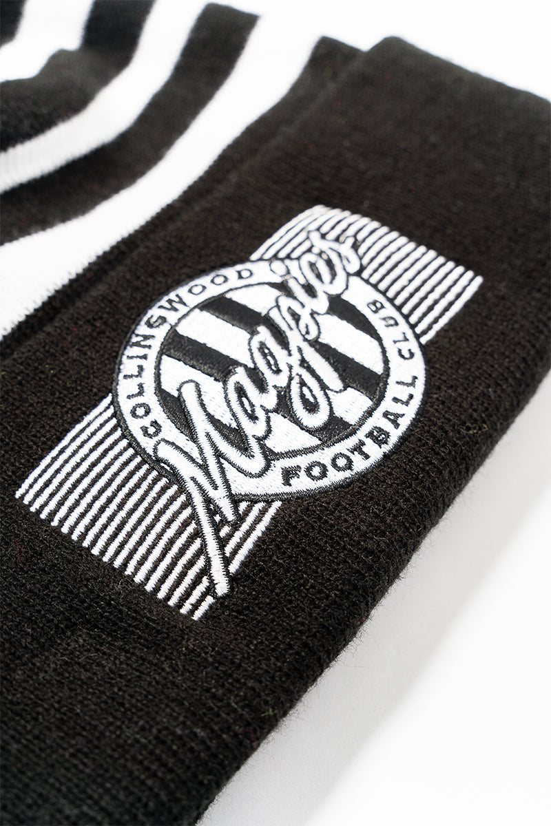 Collingwood Magpies Knitted Badge Beanie