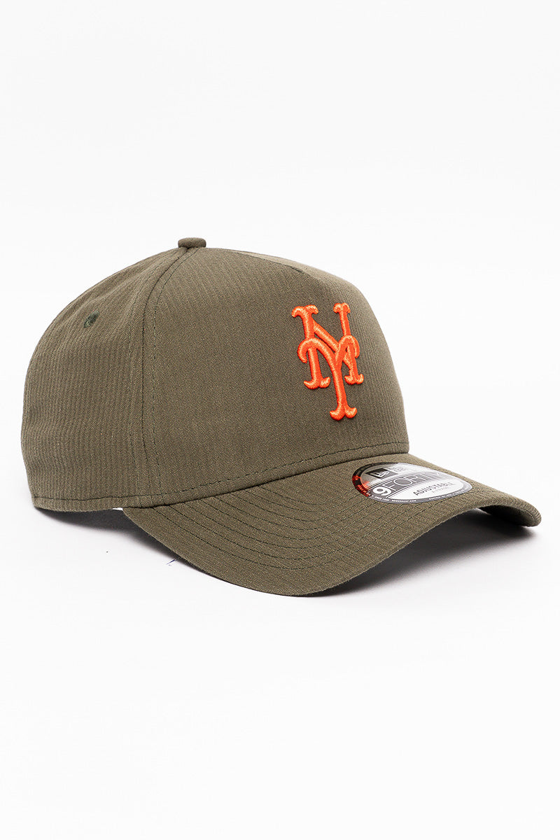9Forty NY Mets Seersucker Olive Cap