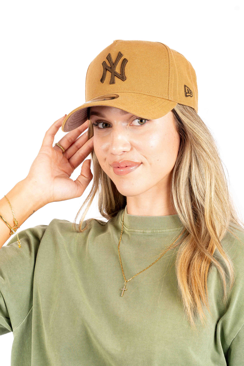 9Forty NY Yankees Washed Bronze Canvas Cap - Womens