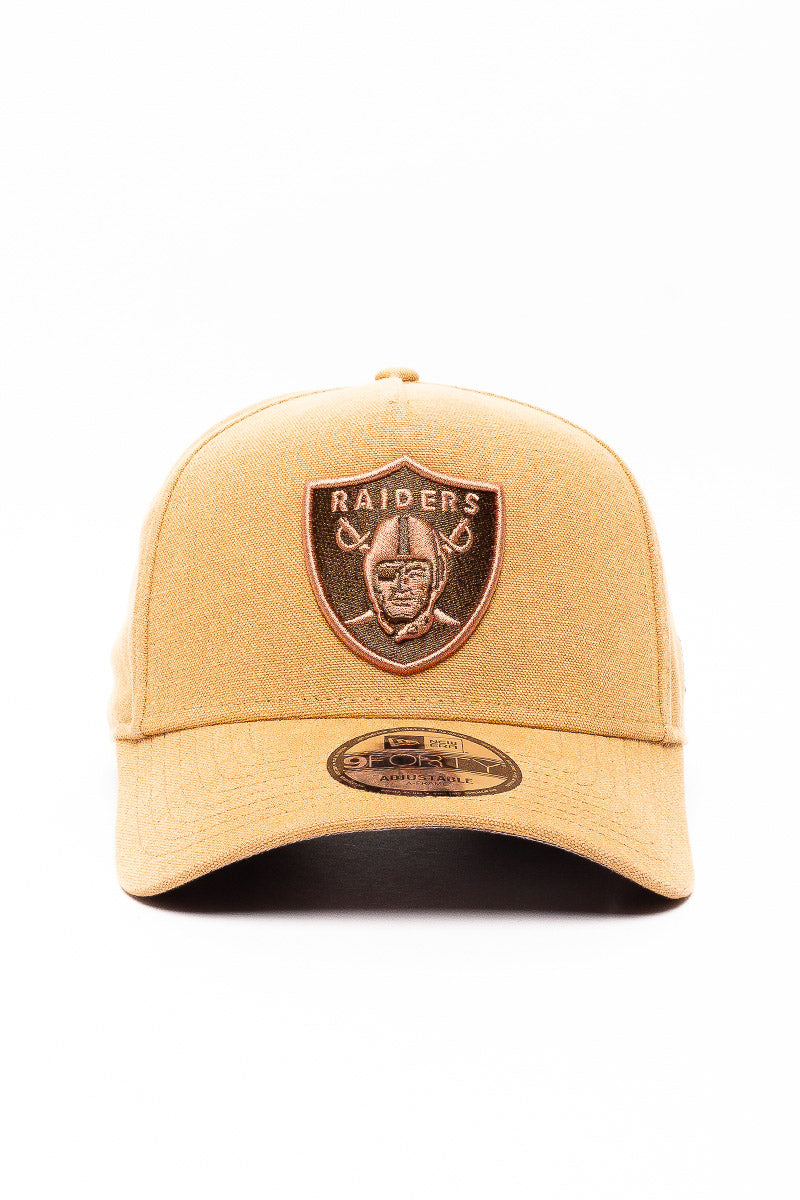 9Forty Las Vegas Raiders Washed Bronze Canvas Cap - Mens