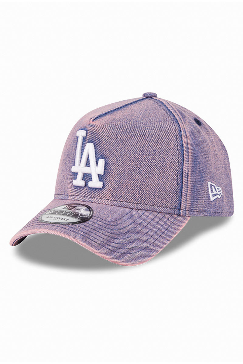 LA Dodger 9Forty Pink Acid Denim A-Frame Snapback