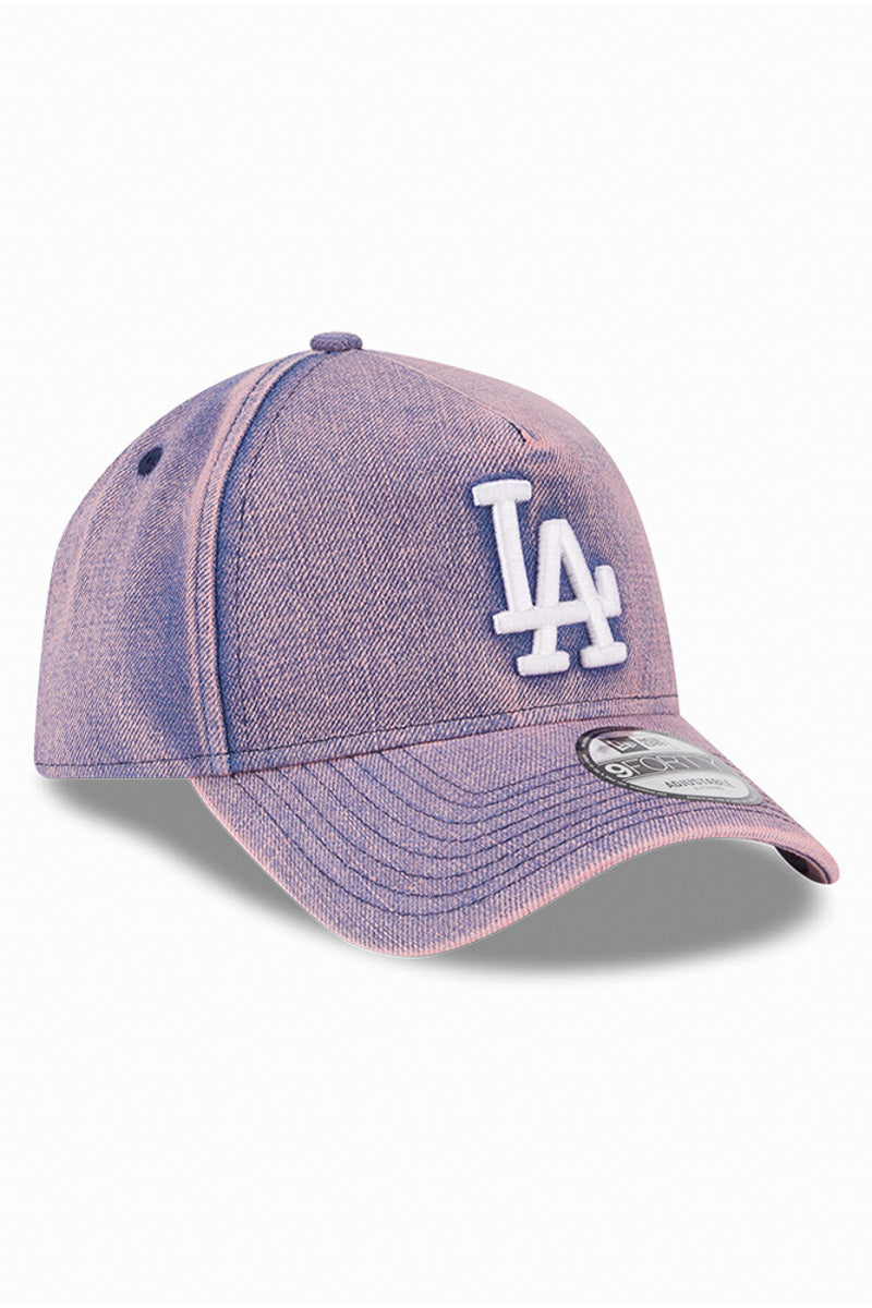 LA Dodger 9Forty Pink Acid Denim A-Frame Snapback