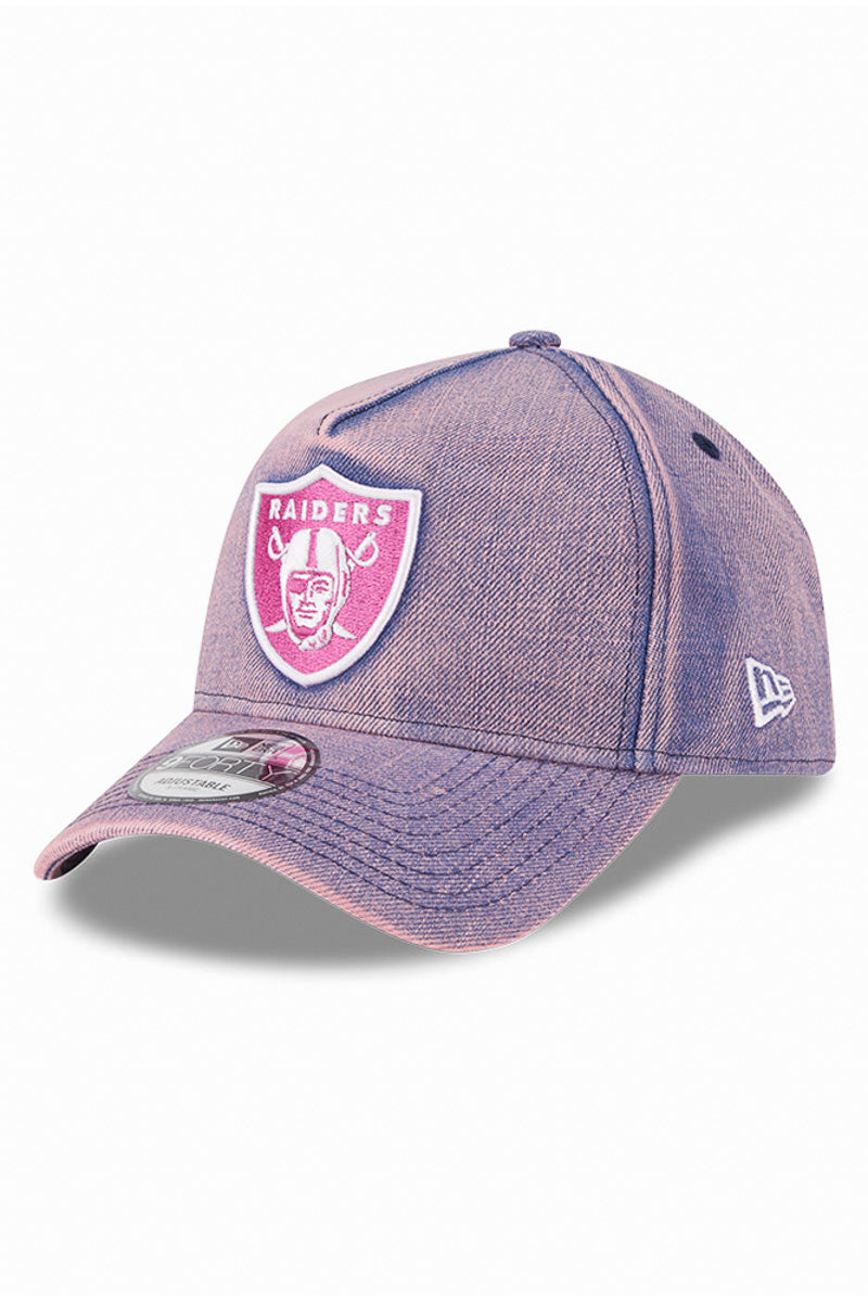 Las Vegas Raiders 9Forty Pink Acid Denim A-Frame Snapback