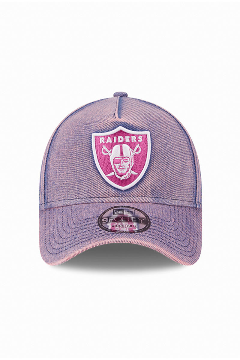 Las Vegas Raiders 9Forty Pink Acid Denim A-Frame Snapback