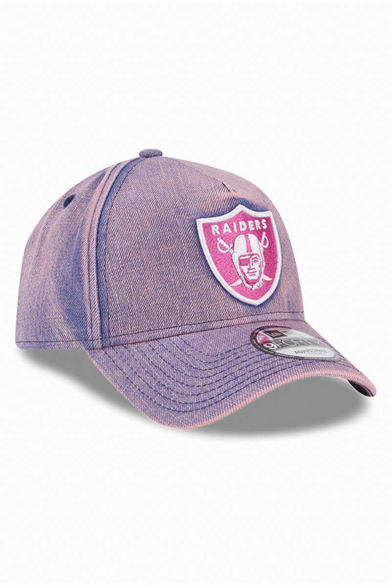 Las Vegas Raiders 9Forty Pink Acid Denim A-Frame Snapback