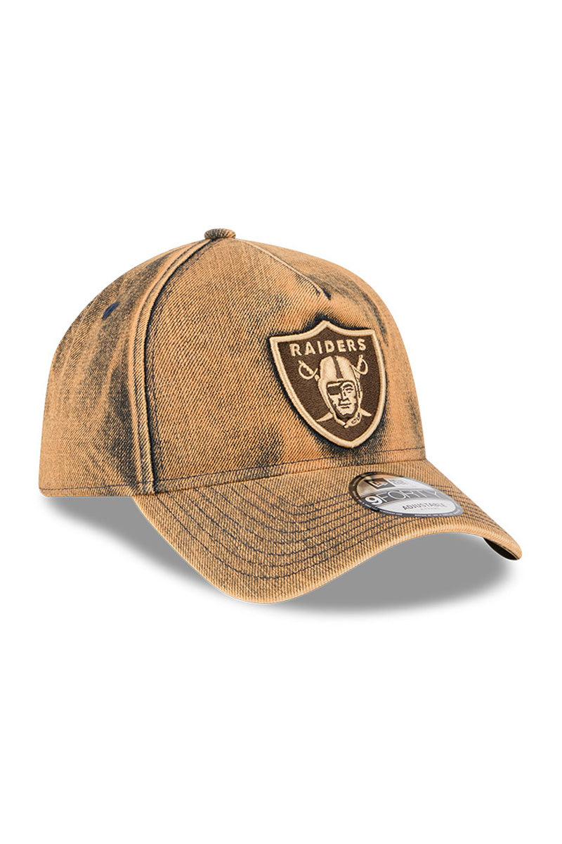 Las Vegas Raiders 940 A-Frame Overwashed Denim Cap - Mens