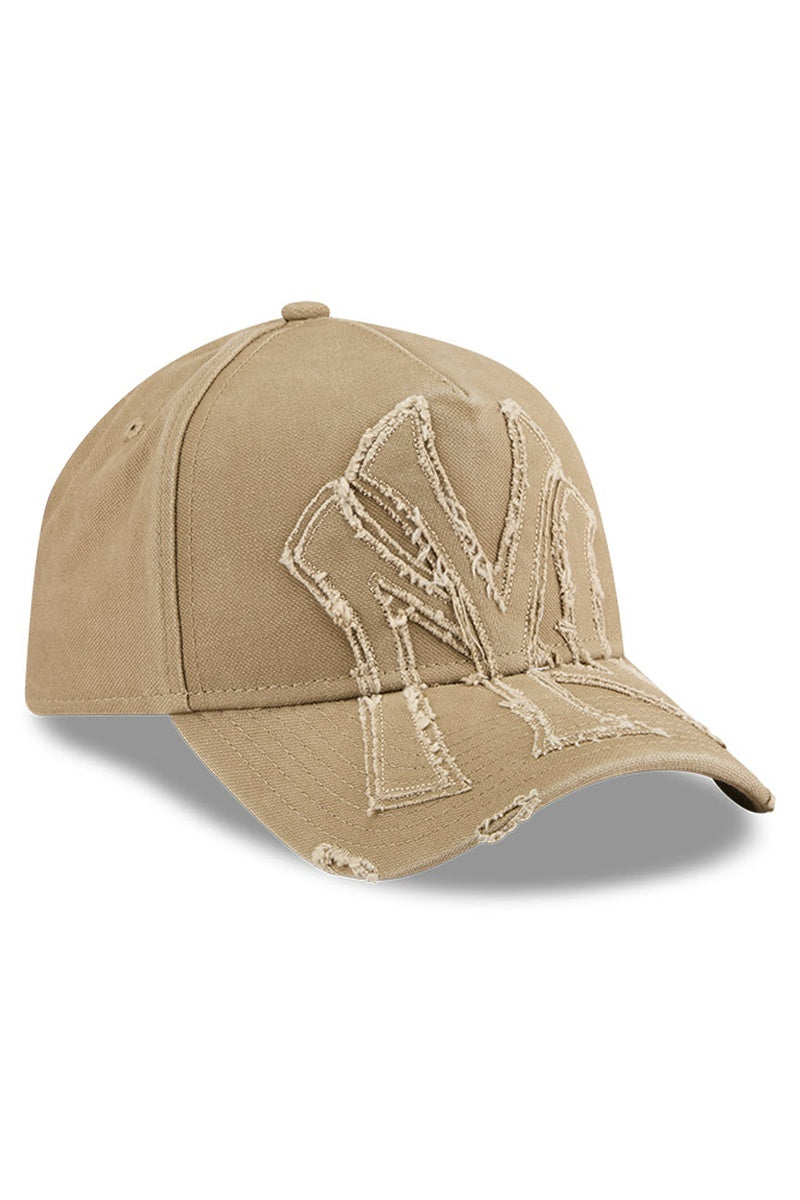 NY Yankees Khaki Distressed NY 940 A-Frame Cap - Mens