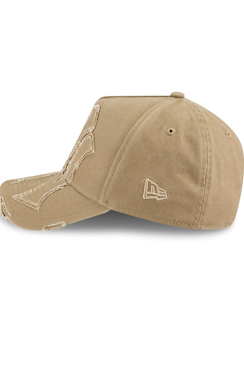 NY Yankees Khaki Distressed NY 940 A-Frame Cap - Mens