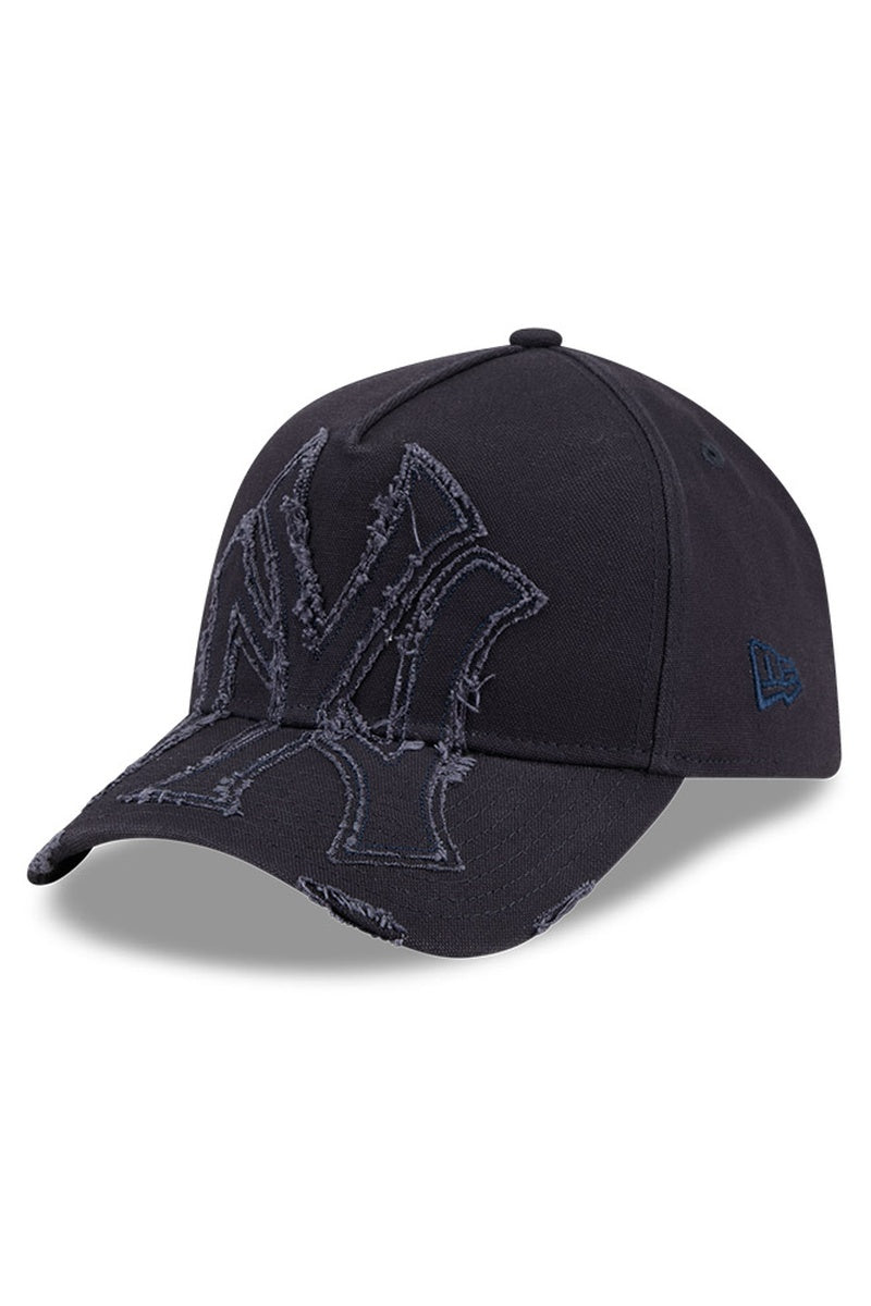NY Yankees Navy Distressed NY 940 A-Frame Cap - Mens