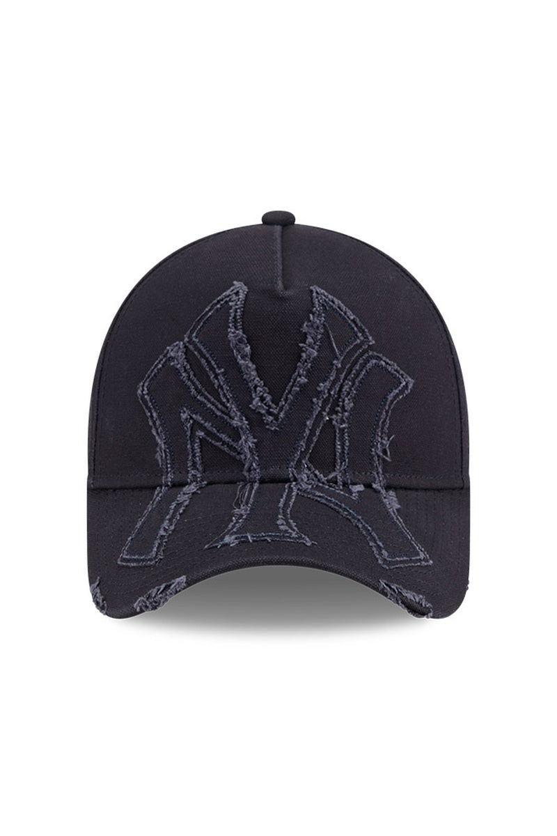 NY Yankees Navy Distressed NY 940 A-Frame Cap - Mens