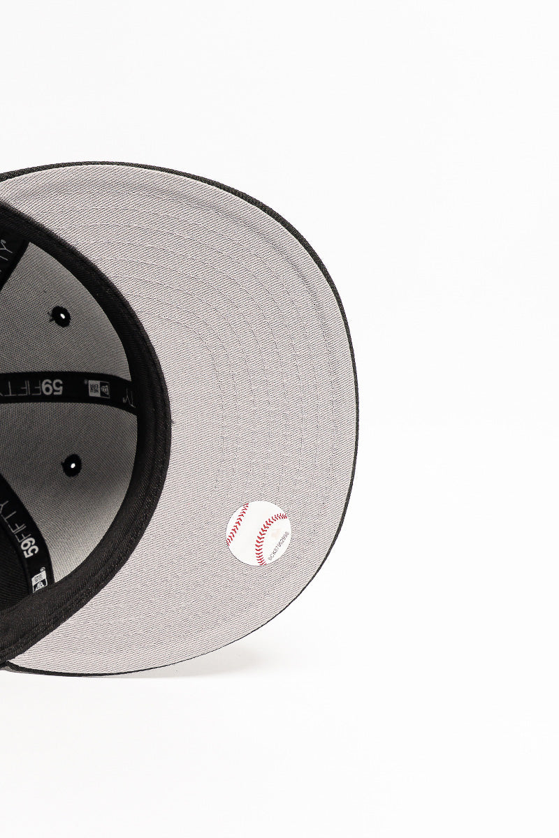LA Dodgers 59Fifty Blk/Wht Fitted Cap