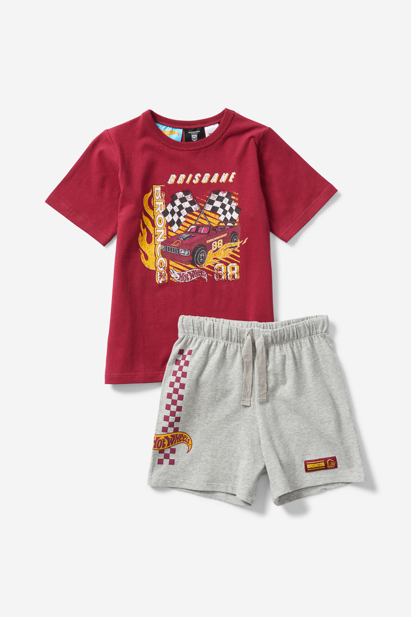 Brisbane Broncos NRL Hotwheels Kids PJ Set