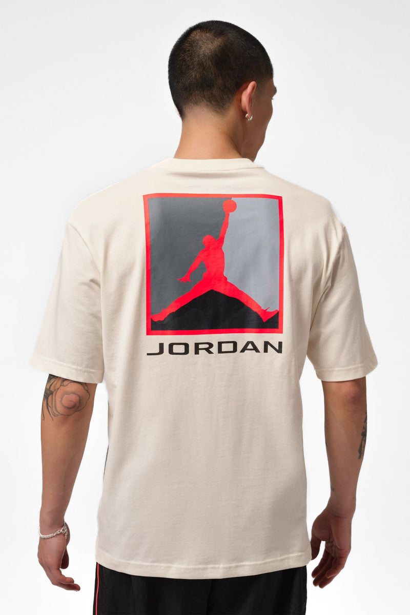 Jordan Brooklyn Back Logo Pale Ivory T-Shirt - Mens