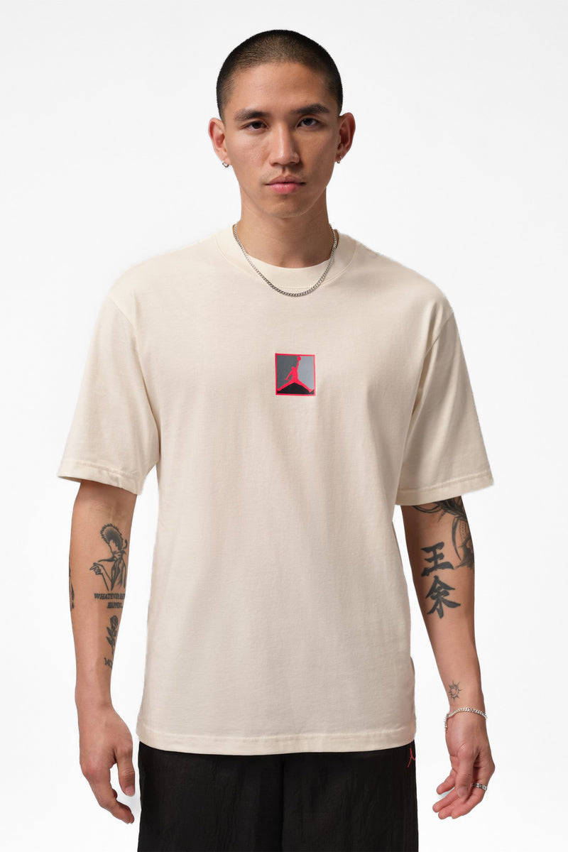 Jordan Brooklyn Back Logo Pale Ivory T-Shirt - Mens