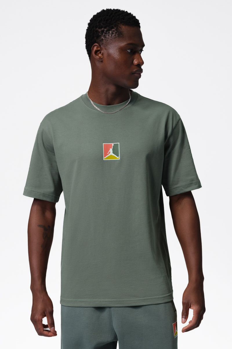 Jordan Brooklyn Back Logo Vintage Lichen T-Shirt - Mens