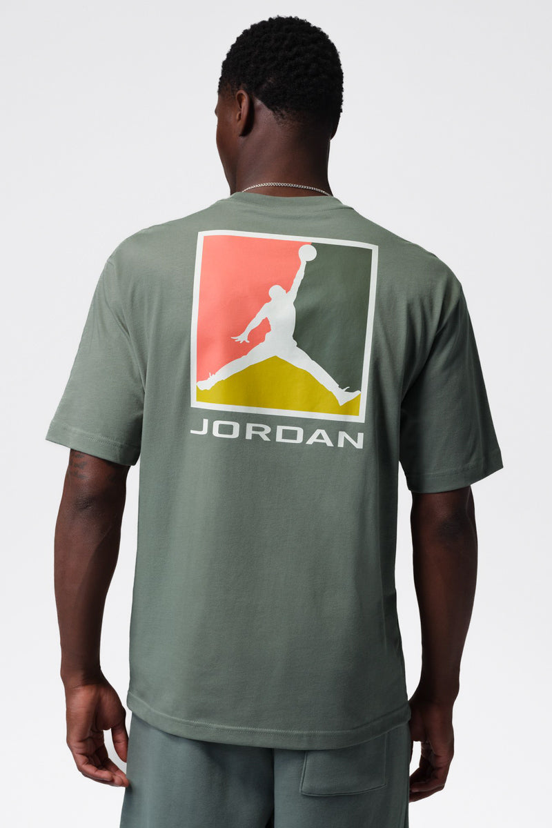 Jordan Brooklyn Back Logo Vintage Lichen T-Shirt - Mens