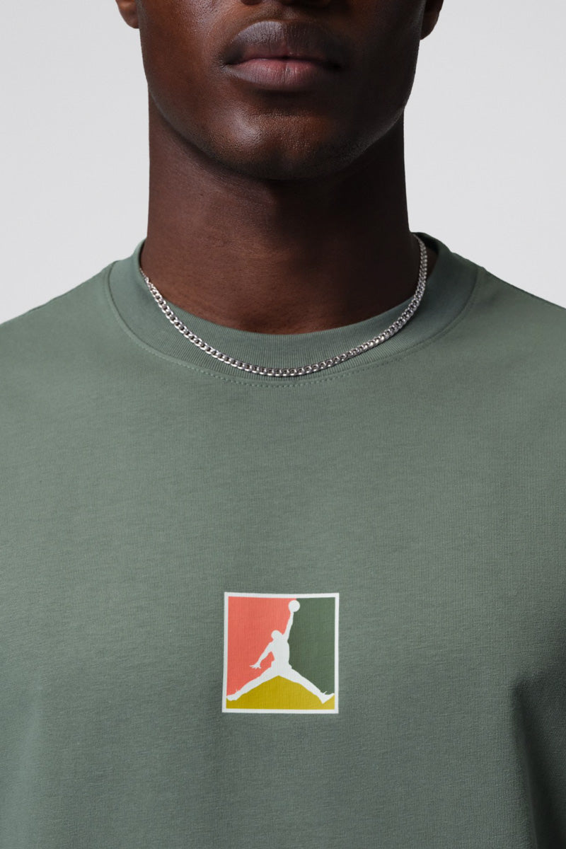 Jordan Brooklyn Back Logo Vintage Lichen T-Shirt - Mens