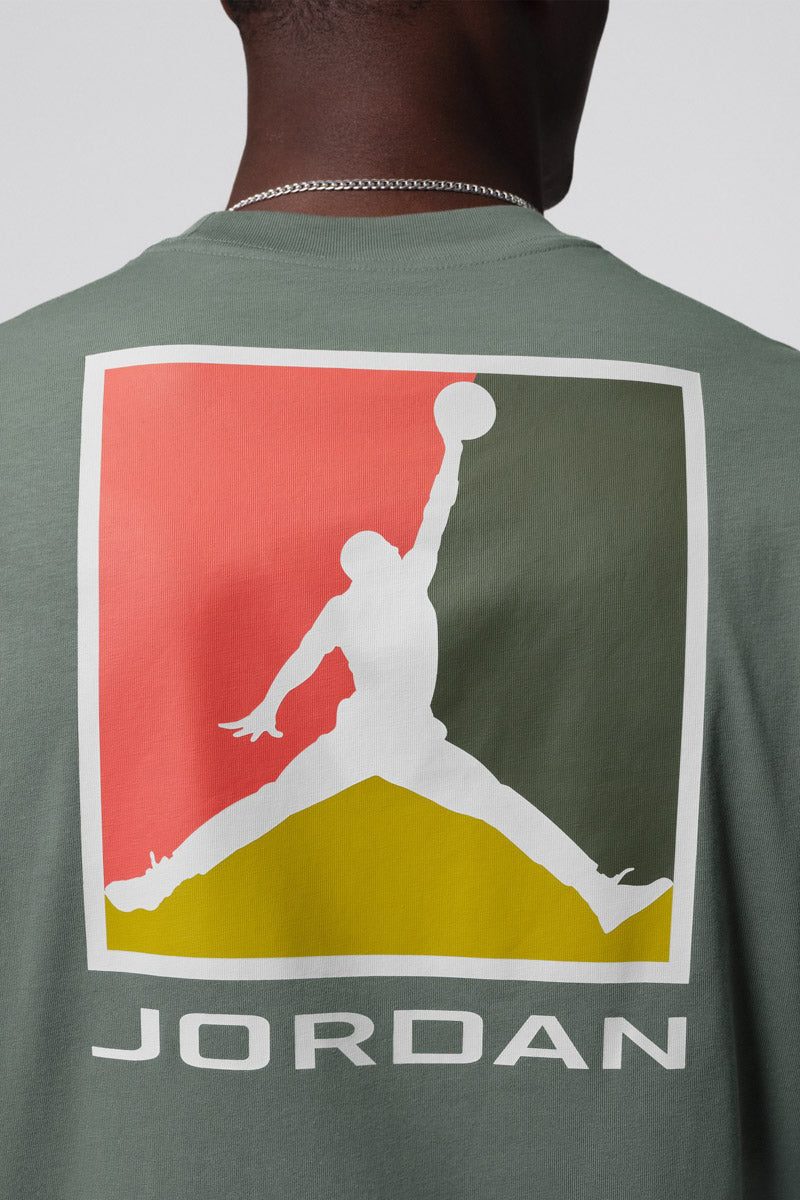 Jordan Brooklyn Back Logo Vintage Lichen T-Shirt - Mens