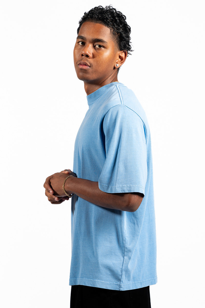 American Bodega Sky Blue Front Embroided Tee - Mens