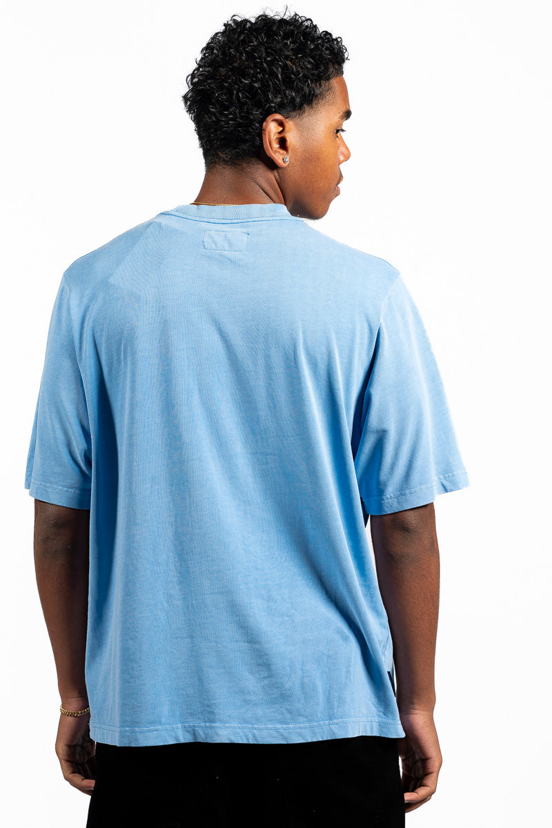 American Bodega Sky Blue Front Embroided Tee - Mens