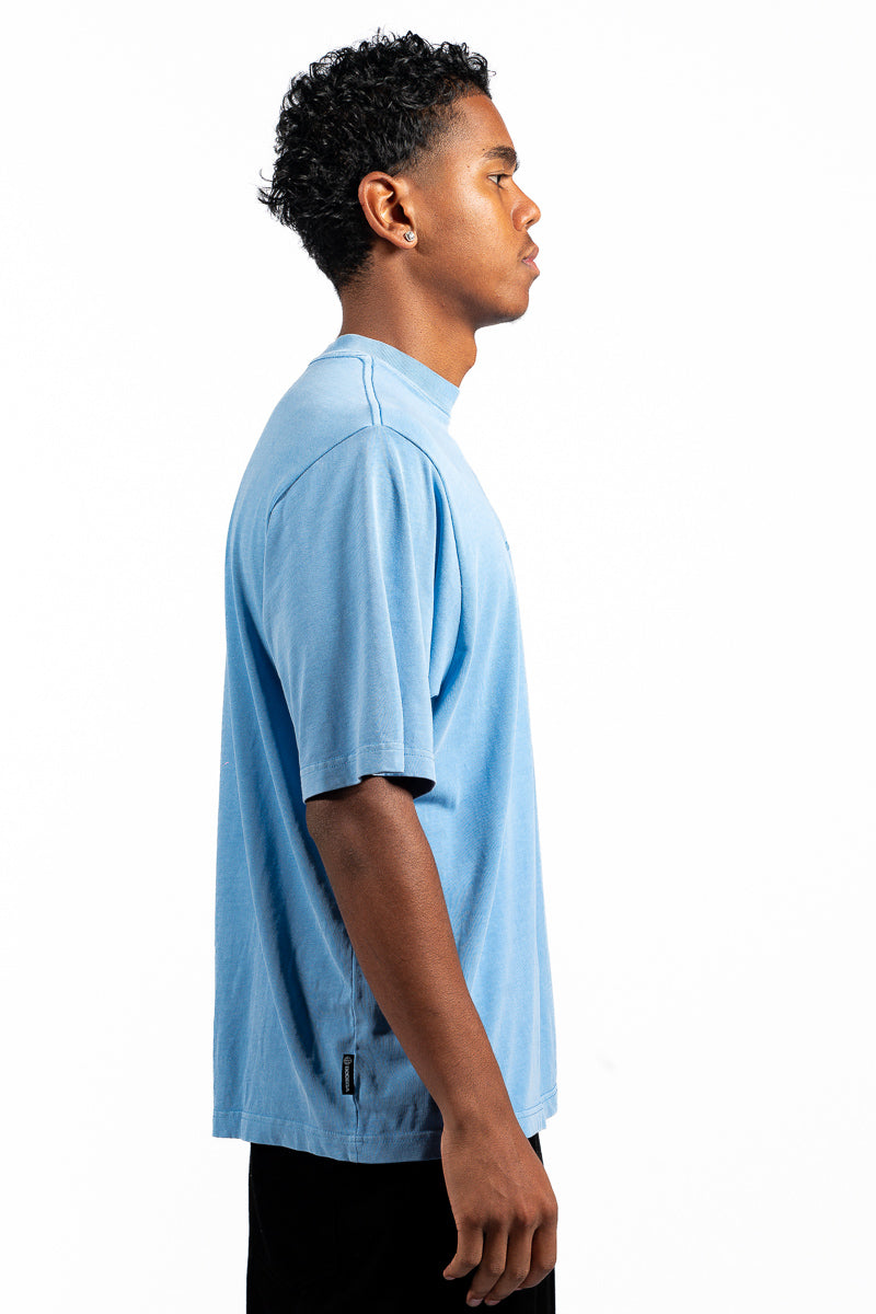 American Bodega Sky Blue Front Embroided Tee - Mens