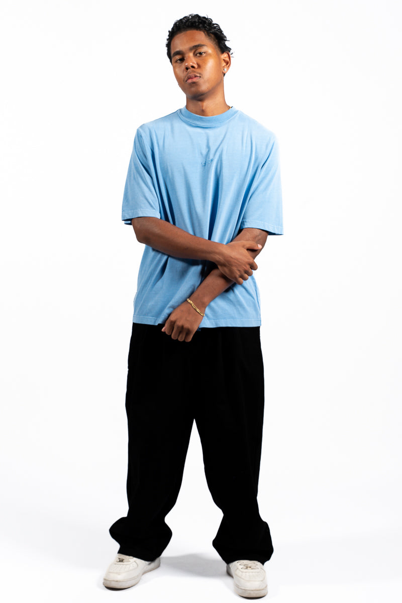 American Bodega Sky Blue Front Embroided Tee - Mens
