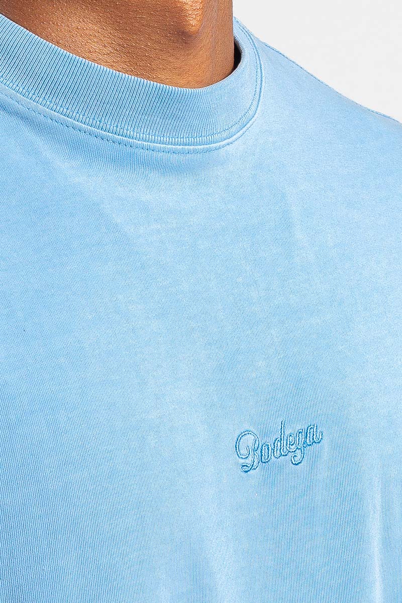 American Bodega Sky Blue Front Embroided Tee - Mens