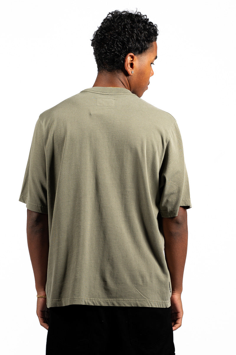 American Bodega Dark Olive Front Embroided Tee - Mens