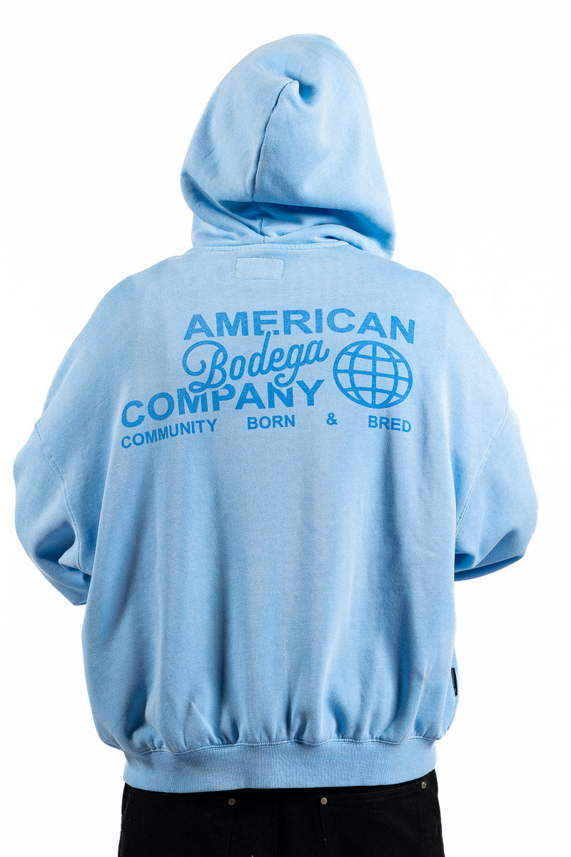 American Bodega Sky Blue Zip Hoodie - Mens
