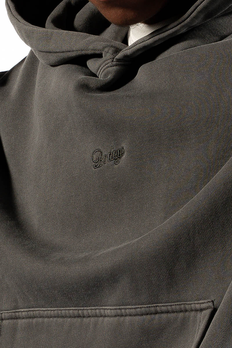 American Bodega Charcoal Embroided Sleeve Hoodie - Mens