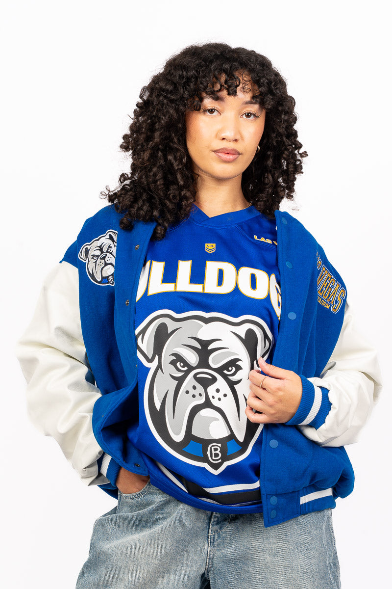 CANTERBURY BANKSTOWN BULLDOGS NRL LAS VEGAS 26 VARSITY JACKET - Womens