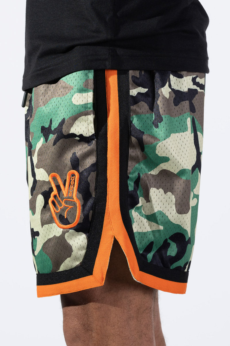 Deuce Vibe Camo Orange Shorts - Mens